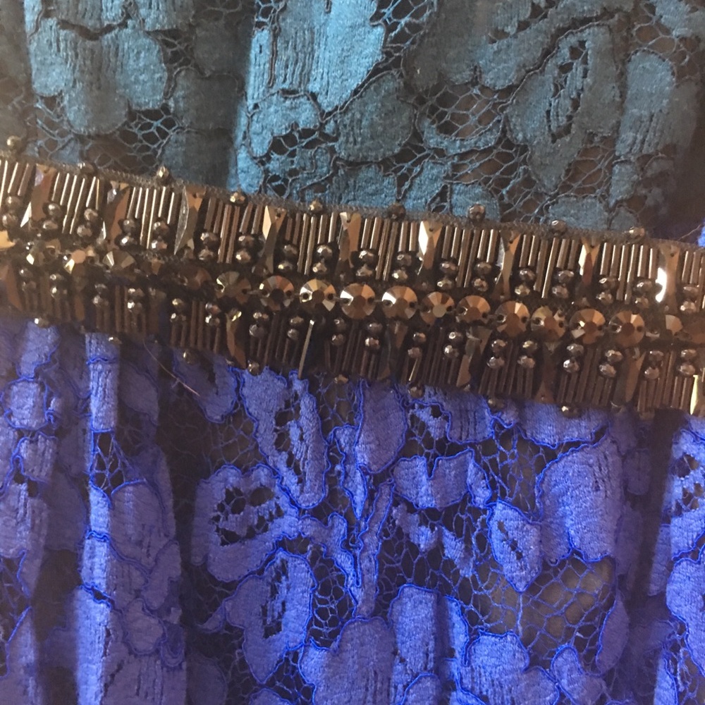 Belle Badgley Mischka sz0 Lace tricolor dress - Picture 2 of 10